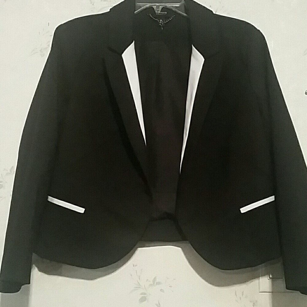 Black and white blazer